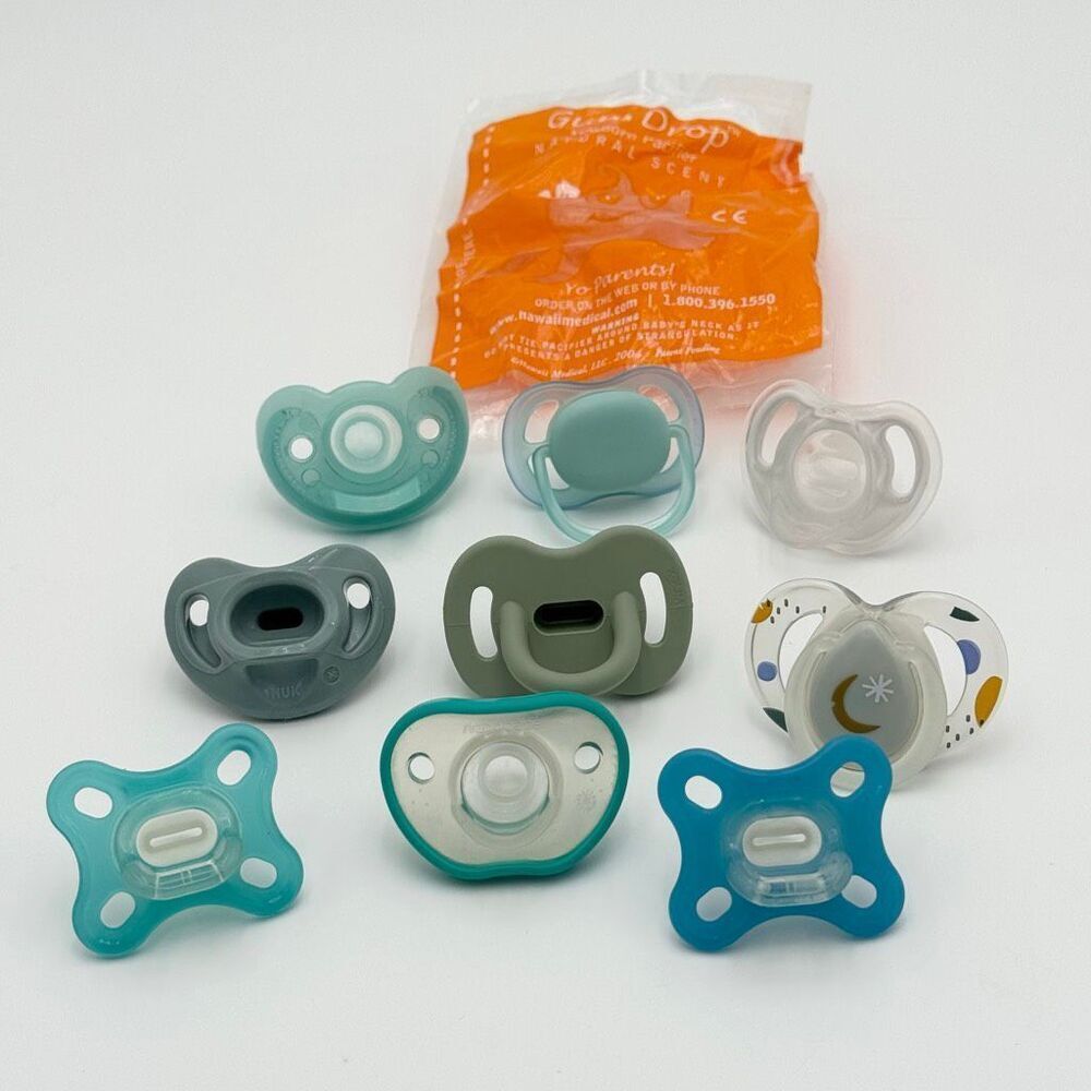 Mixed Lot of 10 Pacifiers Soothers Binkies 0-6M Tommy Tippee Nuk Mam Avent Gumdr